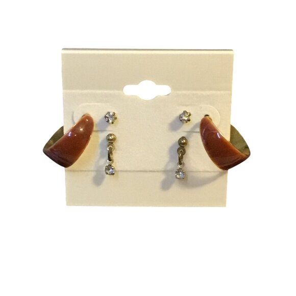 Lot Of 10 Vintage Pierced Earrings Mixed Styles & Colors (1350) - Picture 2 of 6